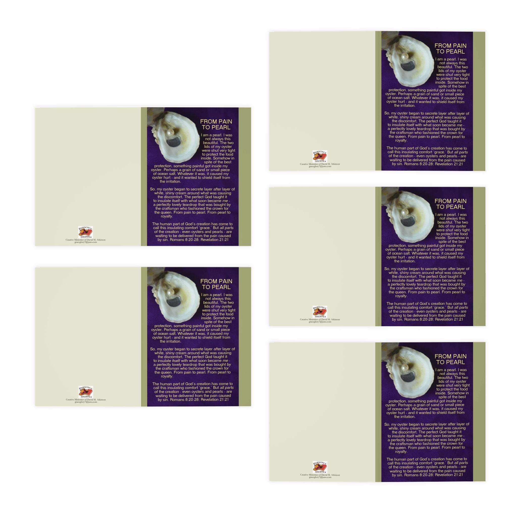 PAIN TO PEARL Greeting Cards (5-Pack)