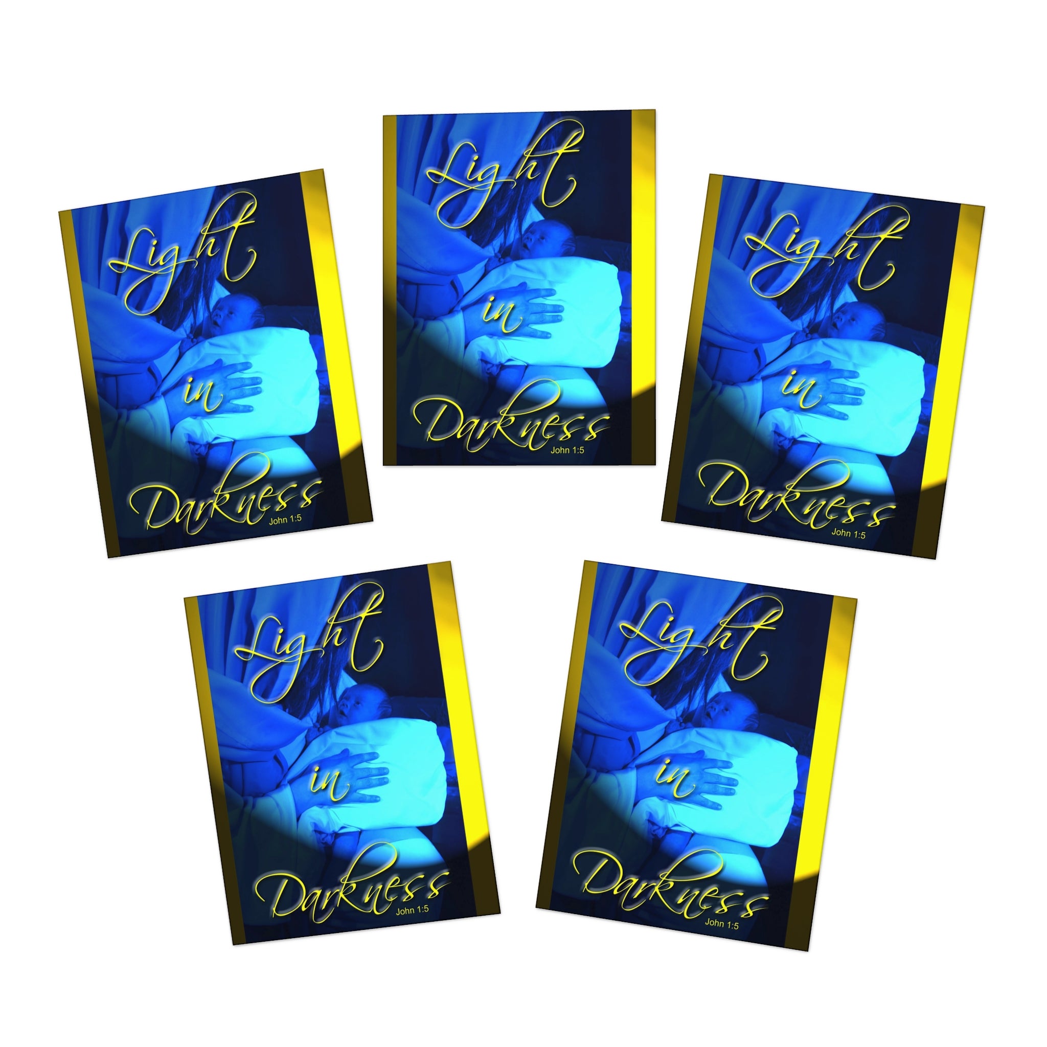 CHRISTMAS Light in Darkness Greeting Cards, 5-Pack