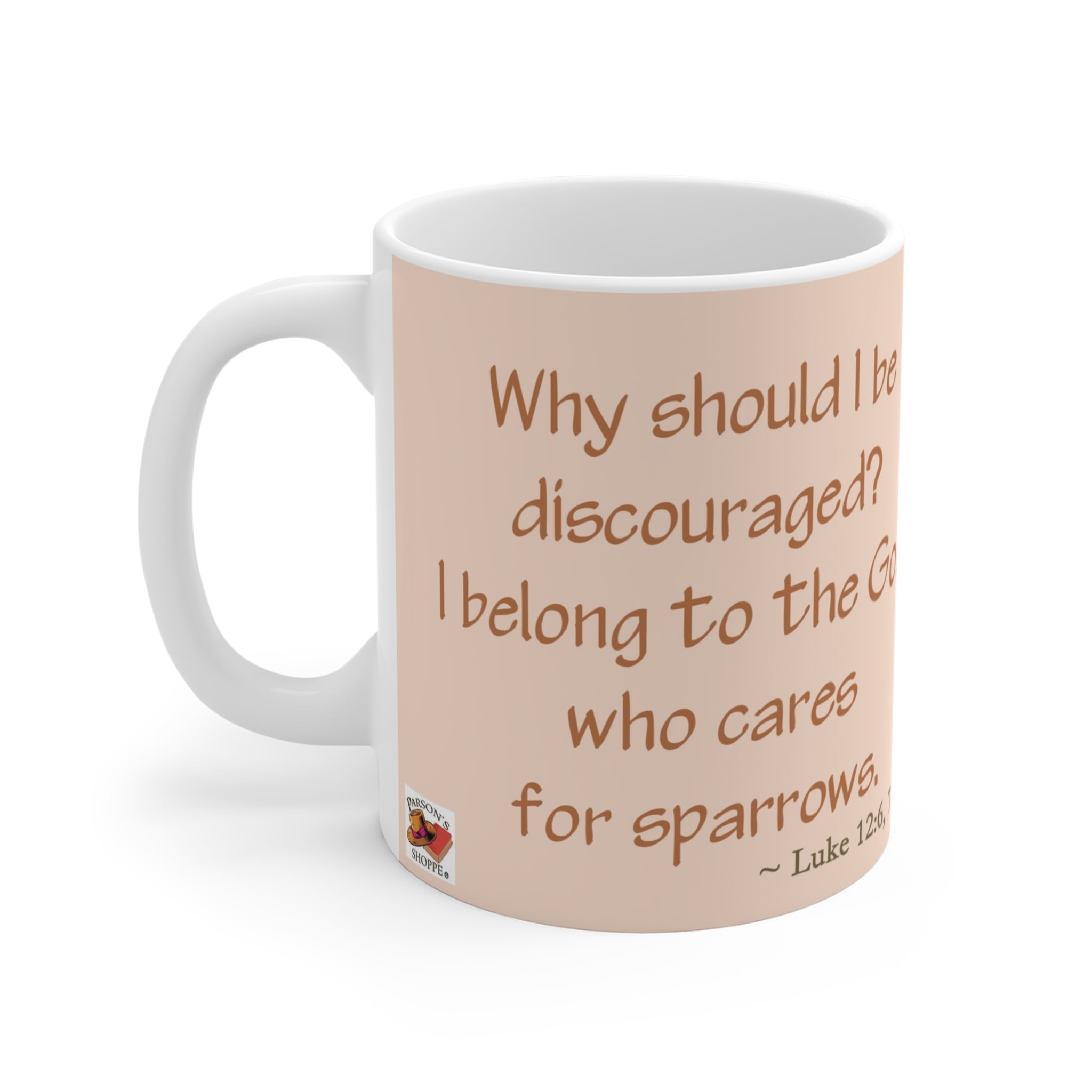 GOD WHO CARES For Sparrows Mug | Scripture Verse Luke 12:6-7