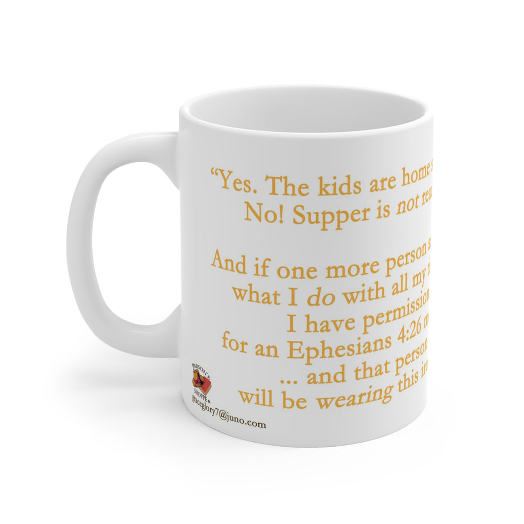 FUNNY CHRISTIAN MOM Mug | Ephesians 4:26 Permission to Use Iron!